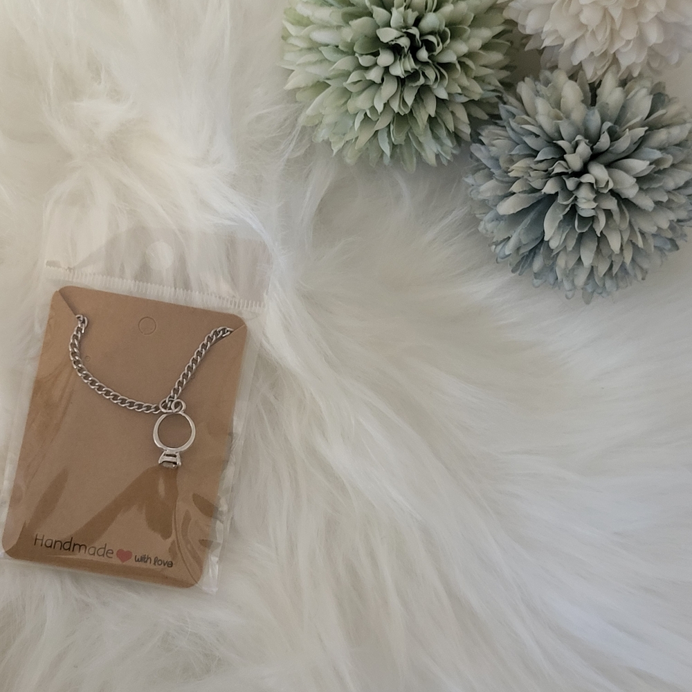 Silver Chain Necklace with Key Pendant